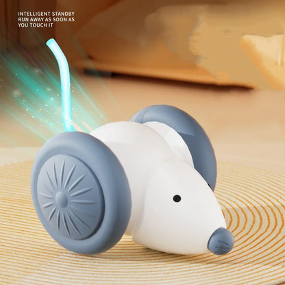 Electric Mouse Car Interactive Cat Toy Rechargeable Automatic Intelligent Obstacle Avoidance Kitten Plaything for Cats