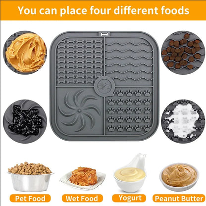 Silicone Dog Licking Mat Bath Peanut Butter Slow Eating Licking Feeder Cat Lickmat Feeding Dog Lick Mat Dog Feeder Pet Supplies