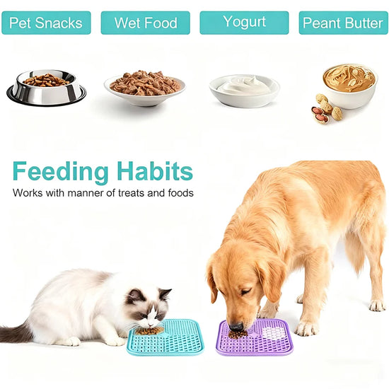 Silicone Pet Lick Mat Slow Food Pad With Suction Cups Anti Choking Dog Feeding Mat Distraction Bath Training Cat Feeder Supplies