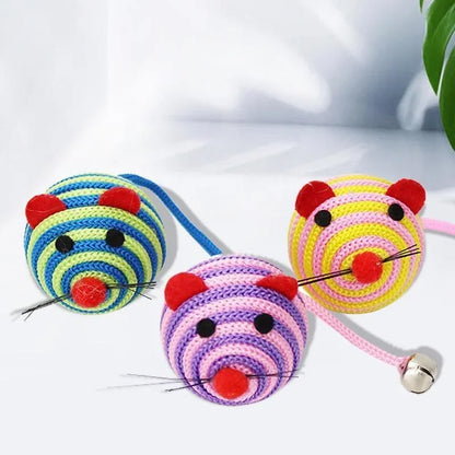 Pet Cat Toys Bell Sound Interactive Cat Toy Mouse Shape Pet Supplies(Random Color)