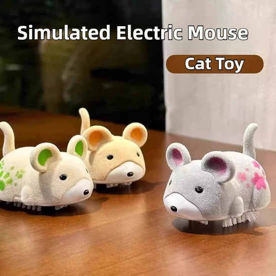 Interactive Cat Toy, Moving Simulation Mouse, Automatic Electronic Mice, Cat Vibrating Mouse Toys for Kitten Indoor Exercise