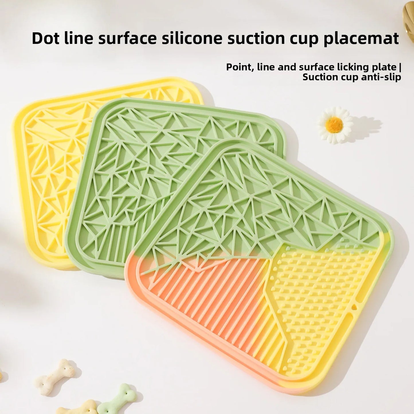 Silicone Slow Feeder Mat with Suction Cups for Dogs Non Slip Pet Feeding Pad Lickable Mush Puree Dish