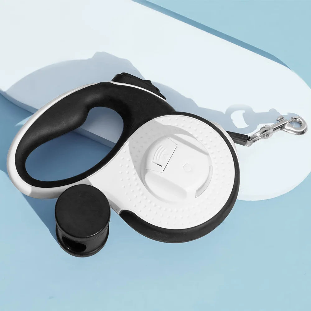 5/8M Pet Automatic Retractable Leash, with Garbage Bag Dispenser and LED Lighting, Outdoor Dog Leash