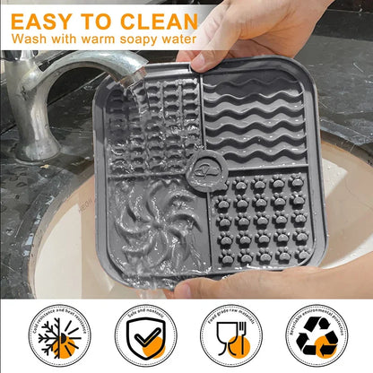 Silicone Dog Licking Mat Bath Peanut Butter Slow Eating Licking Feeder Cat Lickmat Feeding Dog Lick Mat Dog Feeder Pet Supplies