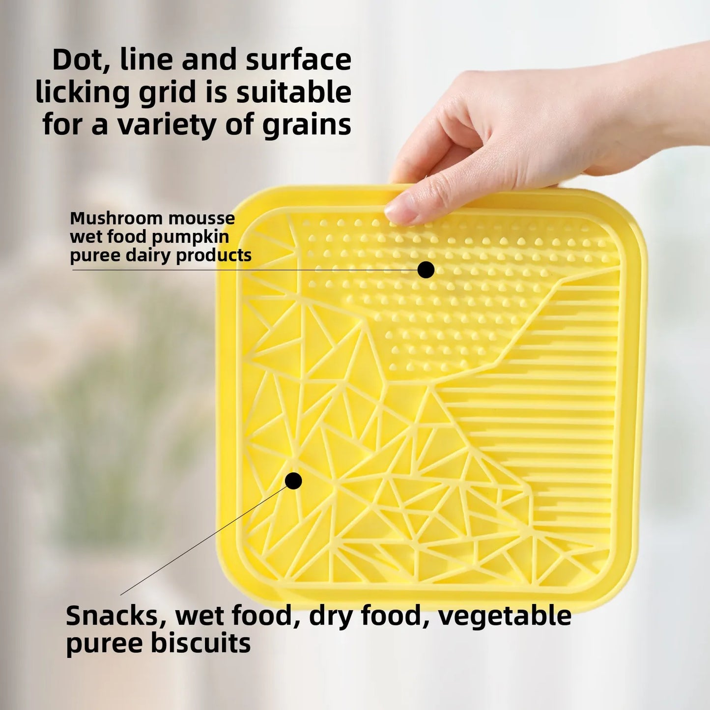 Silicone Slow Feeder Mat with Suction Cups for Dogs Non Slip Pet Feeding Pad Lickable Mush Puree Dish