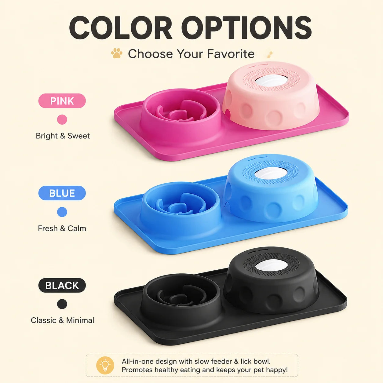 Dog Cat Lick Mat Slow Feeder Bowl Anti Choking Silicone Pet Food Bowl Non Slip Puzzle Feeding Dish Double Use Training Bowl Set