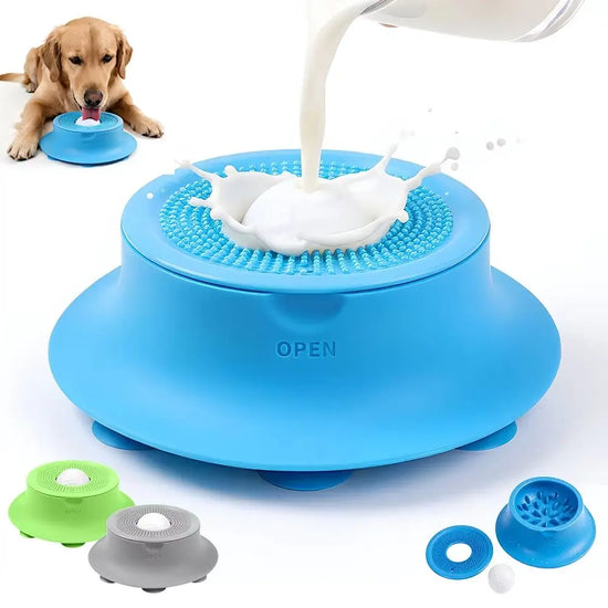 3/4 Cup Silicone Dog Lick Mat Slow Feeder Bowl Strong Suction Anti Choking Pet Feeding Dish for Small Puppies