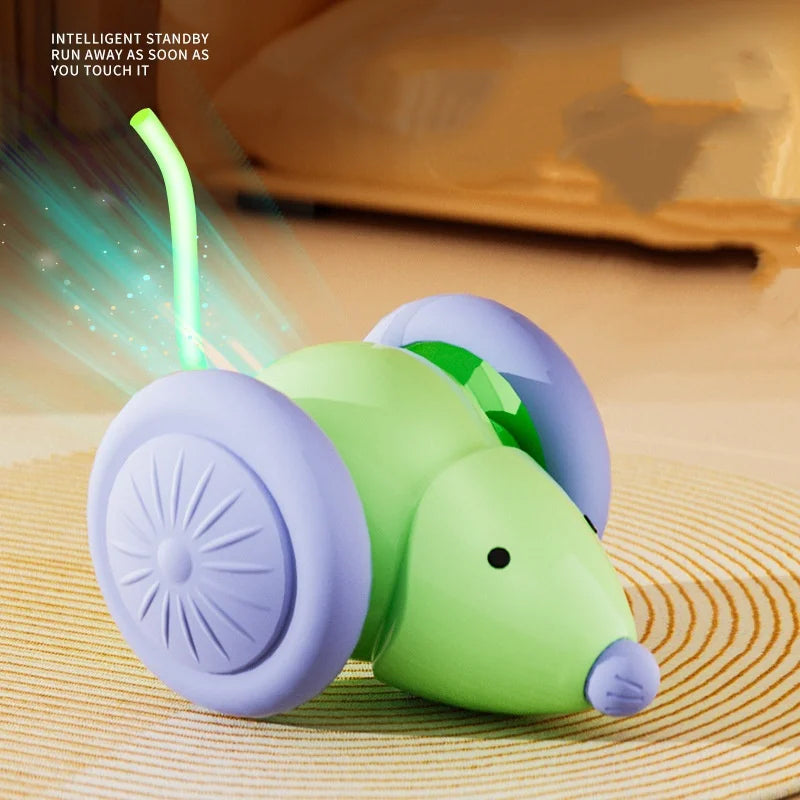 Electric Mouse Car Interactive Cat Toy Rechargeable Automatic Intelligent Obstacle Avoidance Kitten Plaything for Cats