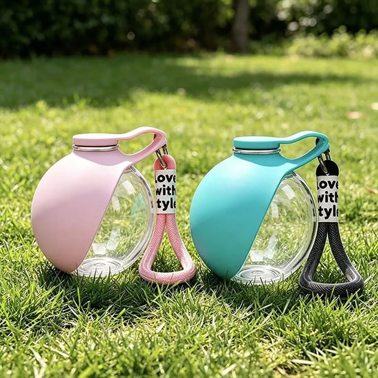 1 Piece of 9.64 Ounce Leak Proof Portable Pet Water Bottle with Lanyard and Dispenser for Outdoor Adventure Travel