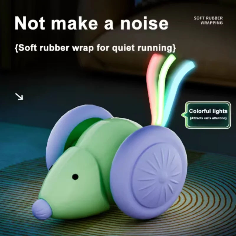 Electric Mouse Car Interactive Cat Toy Rechargeable Automatic Intelligent Obstacle Avoidance Kitten Plaything for Cats