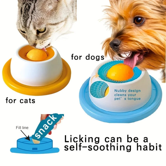 Pet Lick Mat with Non-Slip Base & Massage Bumps - Slow Feeder for Cats/Dogs Anxiety Relief, Dishwasher Safe Food-Grade Silicone