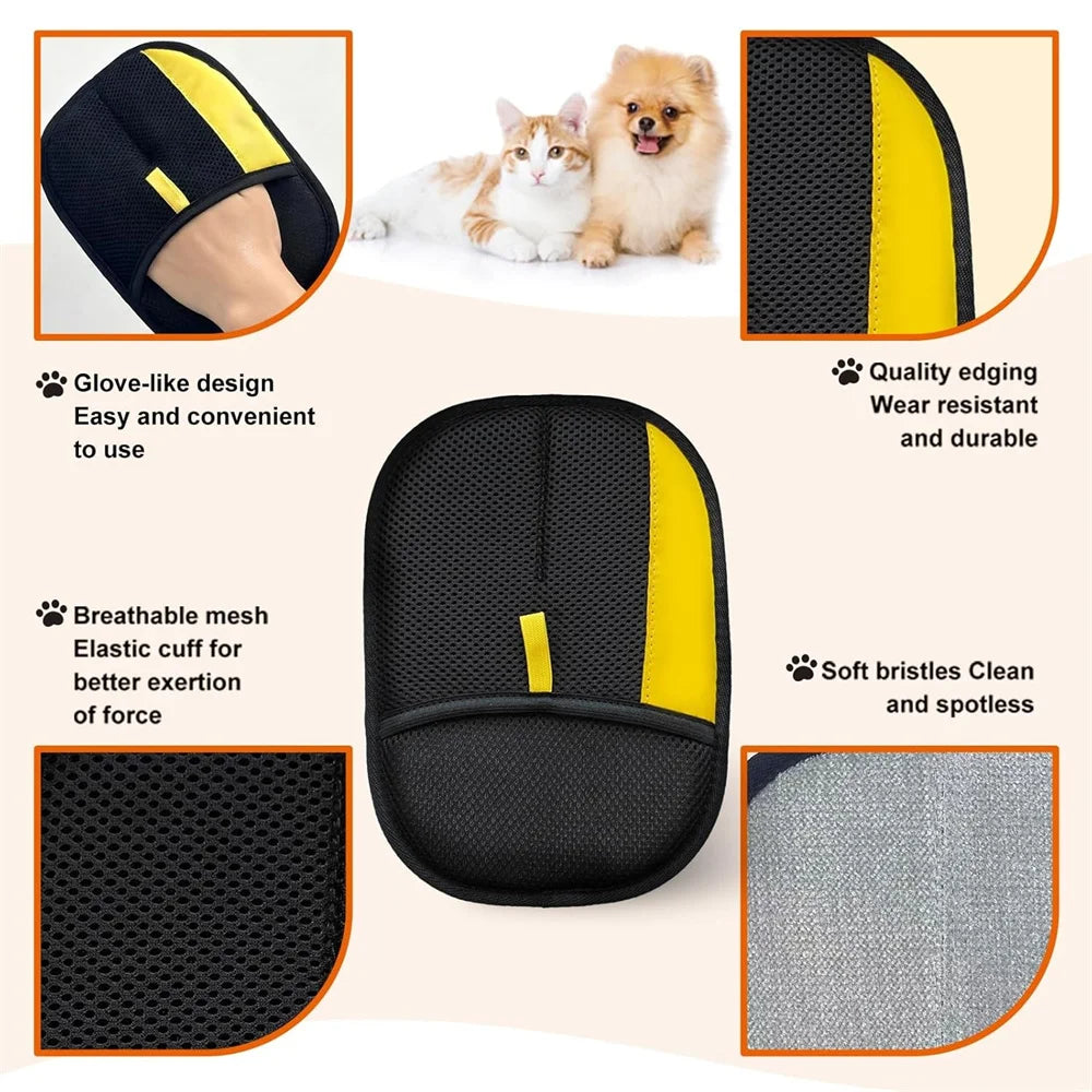 2pcs Pet Hair Remover Mitt Pet Hair Remover Gloves Deshedding Brush Glove for Dog Cat Rabbit with Long/Short Cortinas y Alfombra