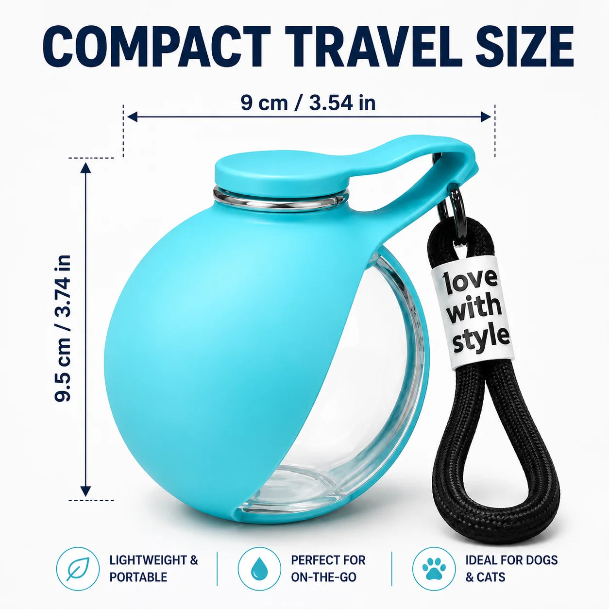 Portable Dog Water Bottle Leakproof Pet Travel Water Dispenser with Bowl for Walking Hiking Outdoor