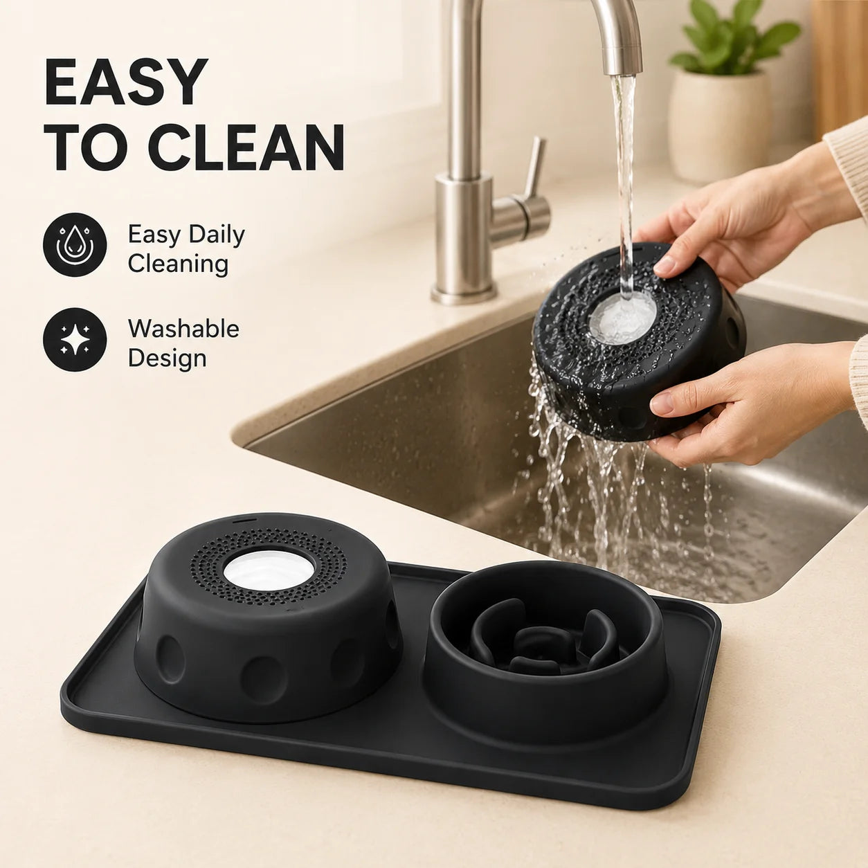 Dog Cat Lick Mat Slow Feeder Bowl Anti Choking Silicone Pet Food Bowl Non Slip Puzzle Feeding Dish Double Use Training Bowl Set