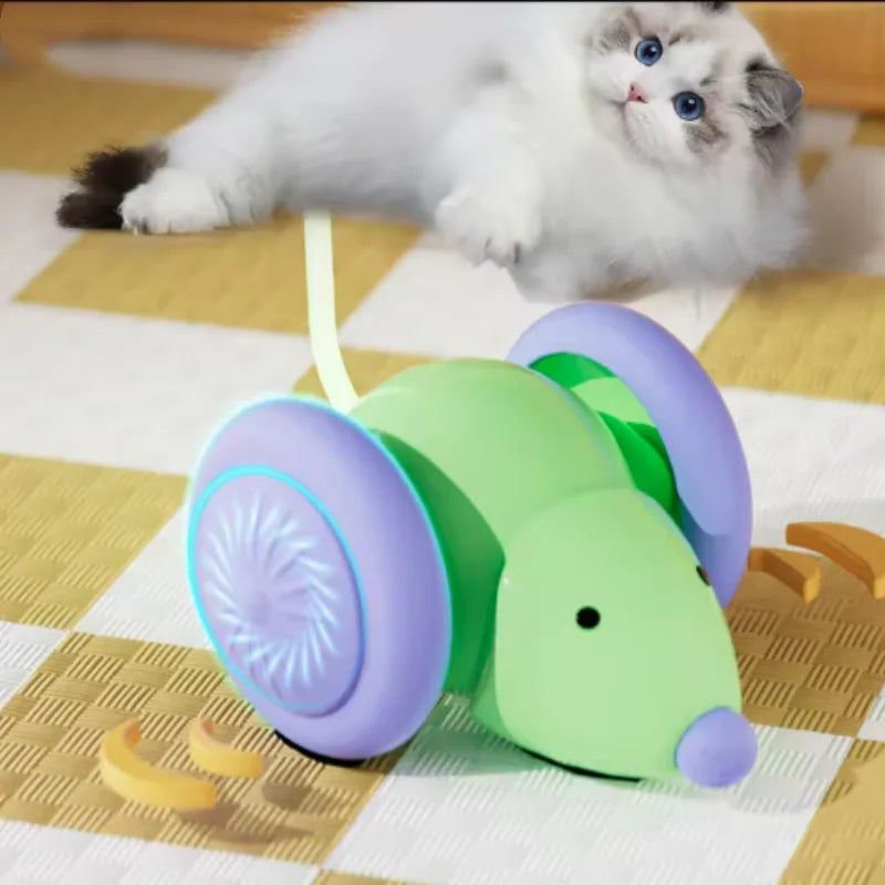 Electric Mouse Car Interactive Cat Toy Rechargeable Automatic Intelligent Obstacle Avoidance Kitten Plaything for Cats