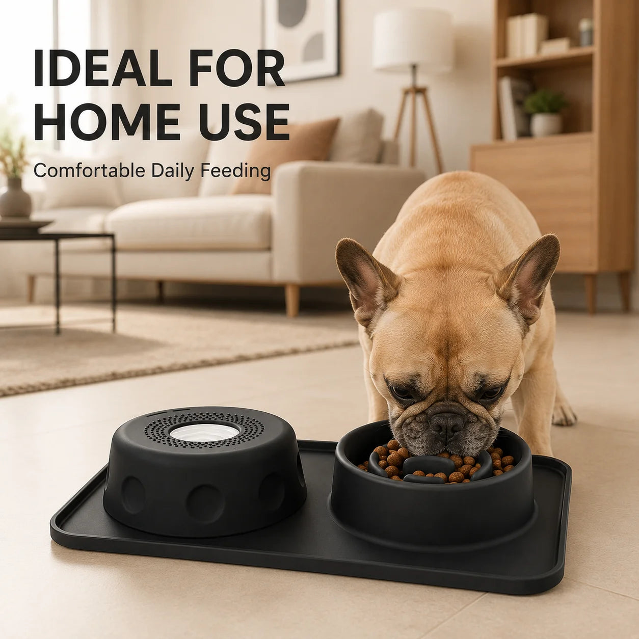 Dog Cat Lick Mat Slow Feeder Bowl Anti Choking Silicone Pet Food Bowl Non Slip Puzzle Feeding Dish Double Use Training Bowl Set