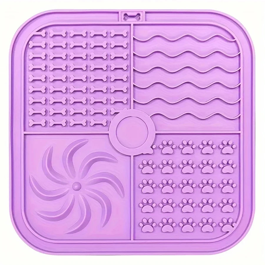 Silicone Dog Licking Mat Bath Peanut Butter Slow Eating Licking Feeder Cat Lickmat Feeding Dog Lick Mat Dog Feeder Pet Supplies