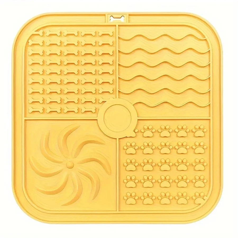 Silicone Dog Licking Mat Bath Peanut Butter Slow Eating Licking Feeder Cat Lickmat Feeding Dog Lick Mat Dog Feeder Pet Supplies