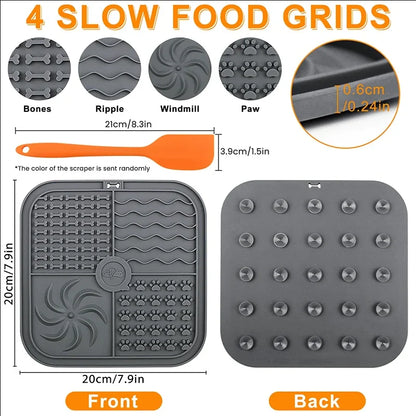 Silicone Dog Licking Mat Bath Peanut Butter Slow Eating Licking Feeder Cat Lickmat Feeding Dog Lick Mat Dog Feeder Pet Supplies