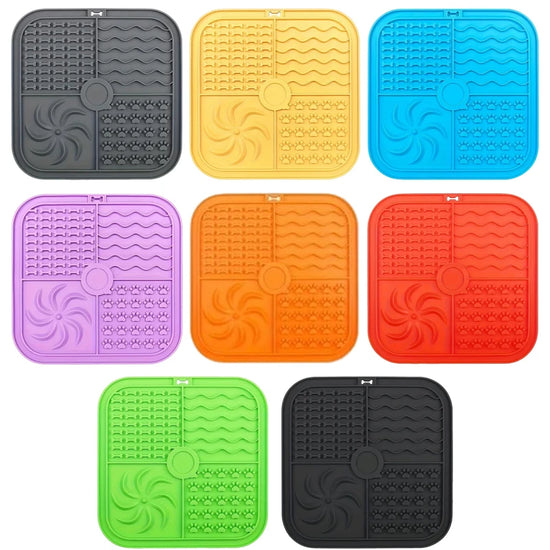 Silicone Dog Licking Mat Bath Peanut Butter Slow Eating Licking Feeder Cat Lickmat Feeding Dog Lick Mat Dog Feeder Pet Supplies