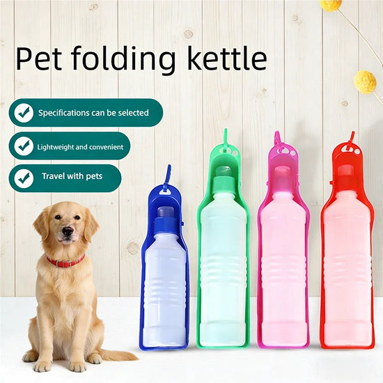Outdoor Portable Pet Water Bottle Foldable Leakproof Travel Water Dispenser Feeding Cup For Dogs Cats Walking Hiking Supplies