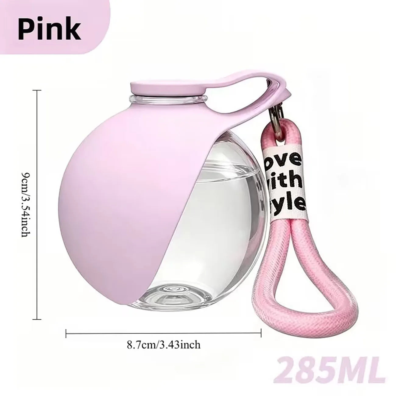 1 Piece of 9.64 Ounce Leak Proof Portable Pet Water Bottle with Lanyard and Dispenser for Outdoor Adventure Travel