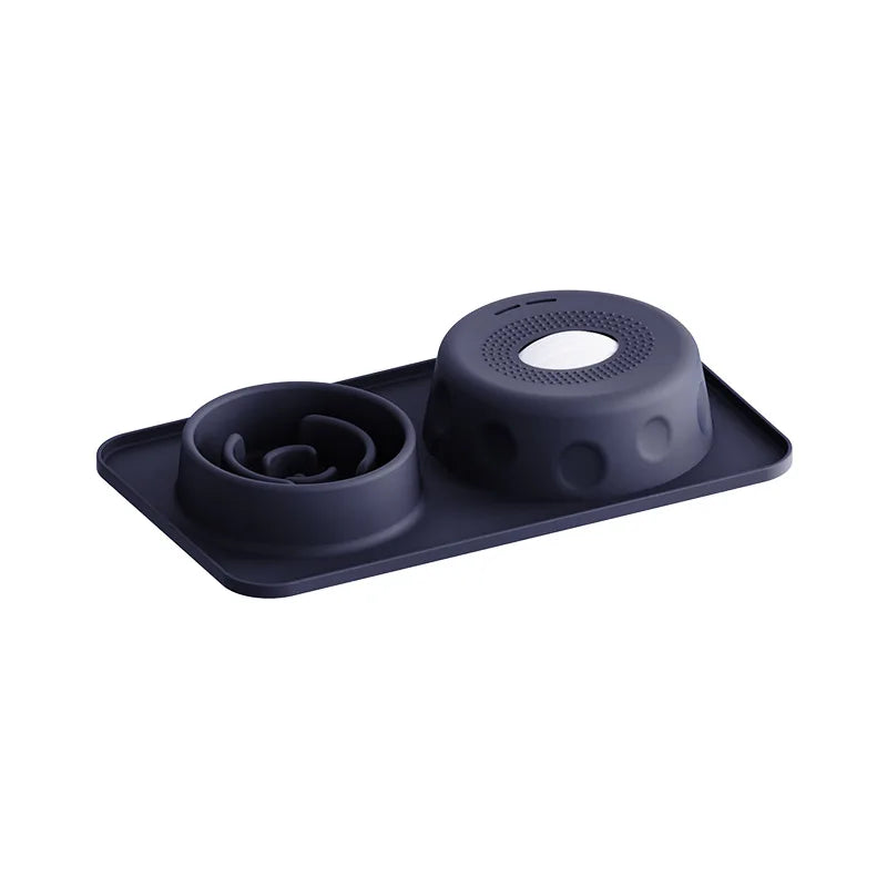 Dog Cat Lick Mat Slow Feeder Bowl Anti Choking Silicone Pet Food Bowl Non Slip Puzzle Feeding Dish Double Use Training Bowl Set