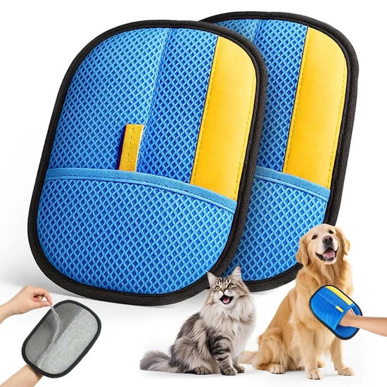 2 Pet Hair Remover Mitt Pet Hair Remover Gloves Deshedding Brush Glove for Dog Cat Rabbit with Long/Short Cortinas Y Alfombras