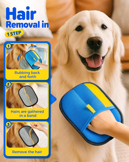 2 Pet Hair Remover Mitt Pet Hair Remover Gloves Deshedding Brush Glove for Dog Cat Rabbit with Long/Short Cortinas Y Alfombras