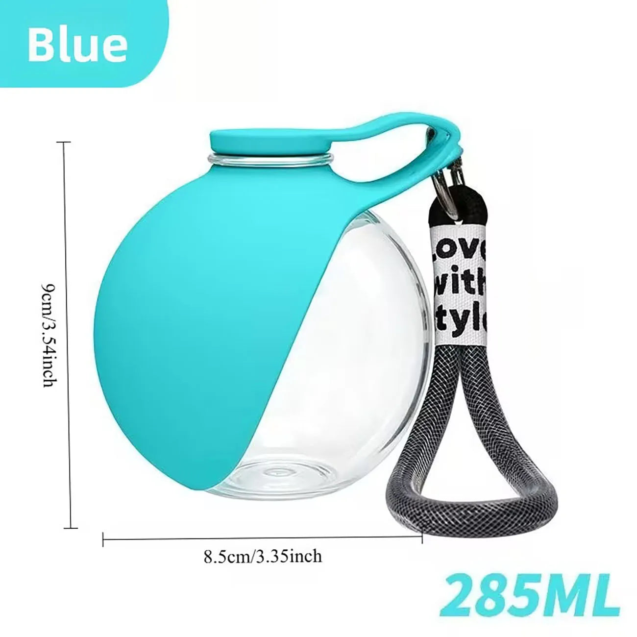 1 Piece of 9.64 Ounce Leak Proof Portable Pet Water Bottle with Lanyard and Dispenser for Outdoor Adventure Travel
