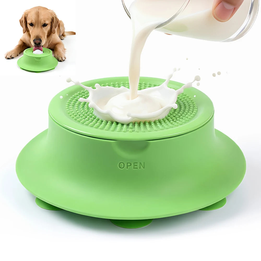 3/4 Cup Silicone Dog Lick Mat Slow Feeder Bowl Strong Suction Anti Choking Pet Feeding Dish for Small Puppies
