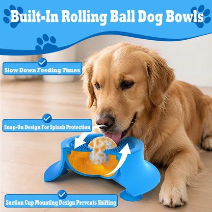 3/4 Cup Silicone Dog Lick Mat Slow Feeder Bowl Strong Suction Anti Choking Pet Feeding Dish for Small Puppies