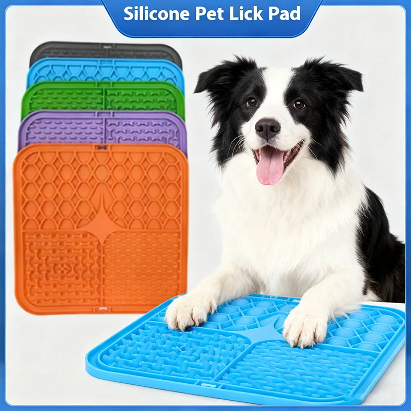 Silicone Pet Lick Mat Slow Food Pad With Suction Cups Anti Choking Dog Feeding Mat Distraction Bath Training Cat Feeder Supplies