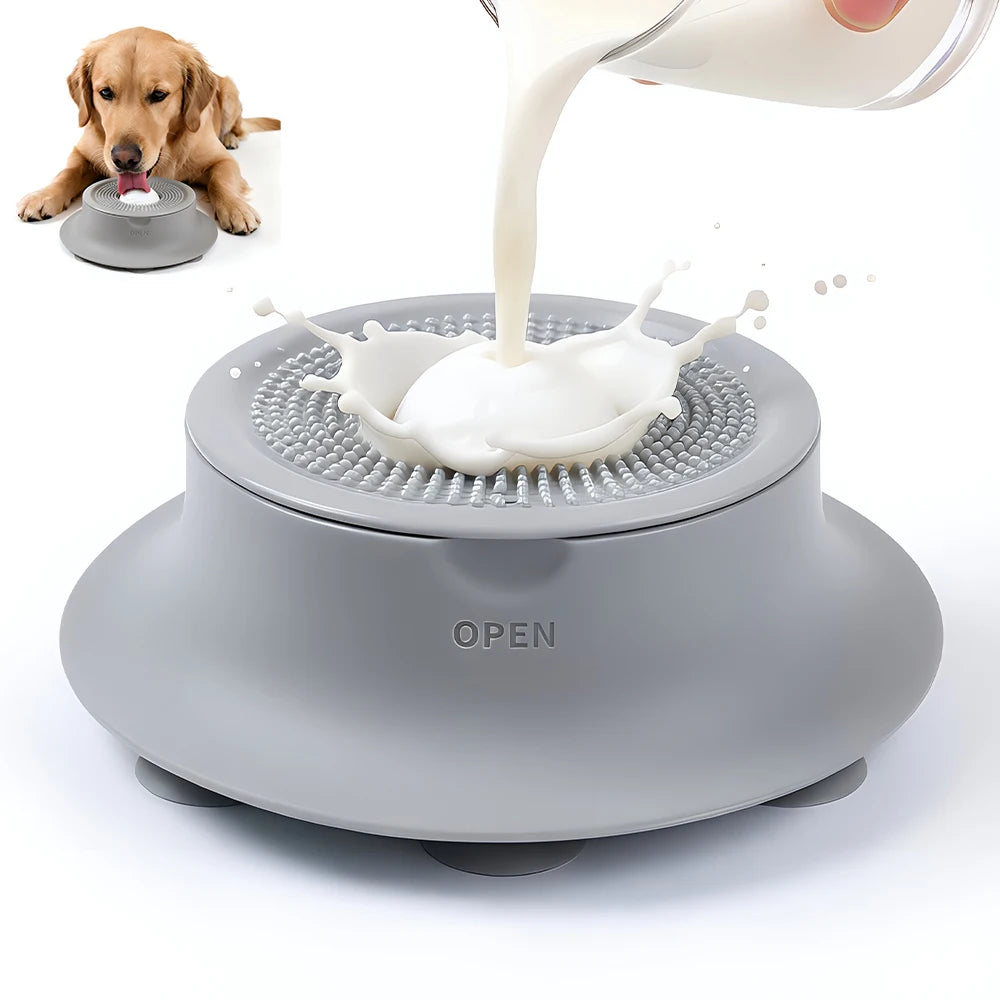 3/4 Cup Silicone Dog Lick Mat Slow Feeder Bowl Strong Suction Anti Choking Pet Feeding Dish for Small Puppies