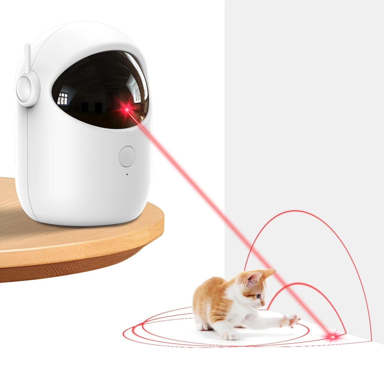 Automatic Laser Cat Toy Rechargeable Auto-Rotation Laser Light Interactive Cat Toys Pet Tease Device Dog Toy Fast and Slow Mode